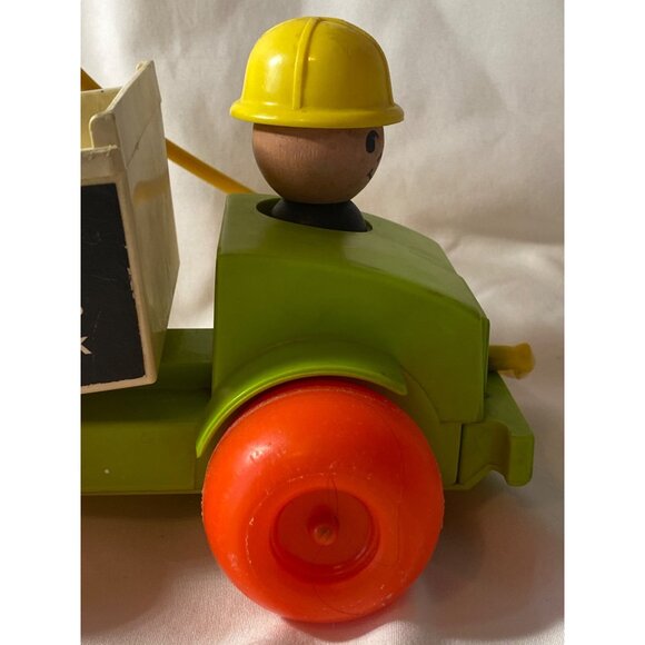 1970 Fisher Price Jiffy Dump Truck 156 Squeeze Bulb Pull Toy VTG - Picture 5 of 16